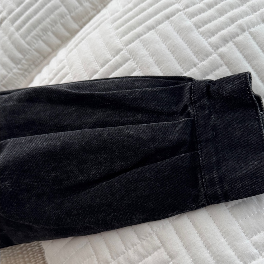 Avec Les Filles Acid Washed Black Denim Jacket - Picture 4 of 9